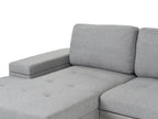 Corner Sofa Bed HRISEY Faux Linen Grey with Storage 3 Seater Right Hand