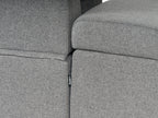 Corner Sofa Bed HRISEY Faux Linen Grey with Storage 3 Seater Right Hand