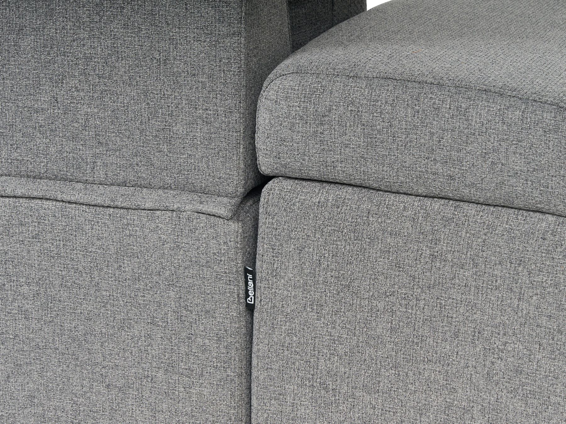Corner Sofa Bed HRISEY Faux Linen Grey with Storage 3 Seater Right Hand