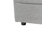 Corner Sofa Bed HRISEY Faux Linen Grey with Storage 3 Seater Right Hand