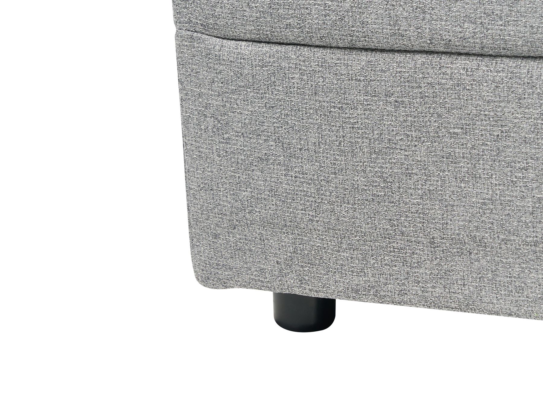 Corner Sofa Bed HRISEY Faux Linen Grey with Storage 3 Seater Right Hand
