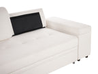 Corner Sofa Bed HRISEY Boucle White with Storage 3 Seater Right Hand