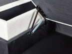 Corner Sofa Bed HRISEY Boucle White with Storage 3 Seater Right Hand