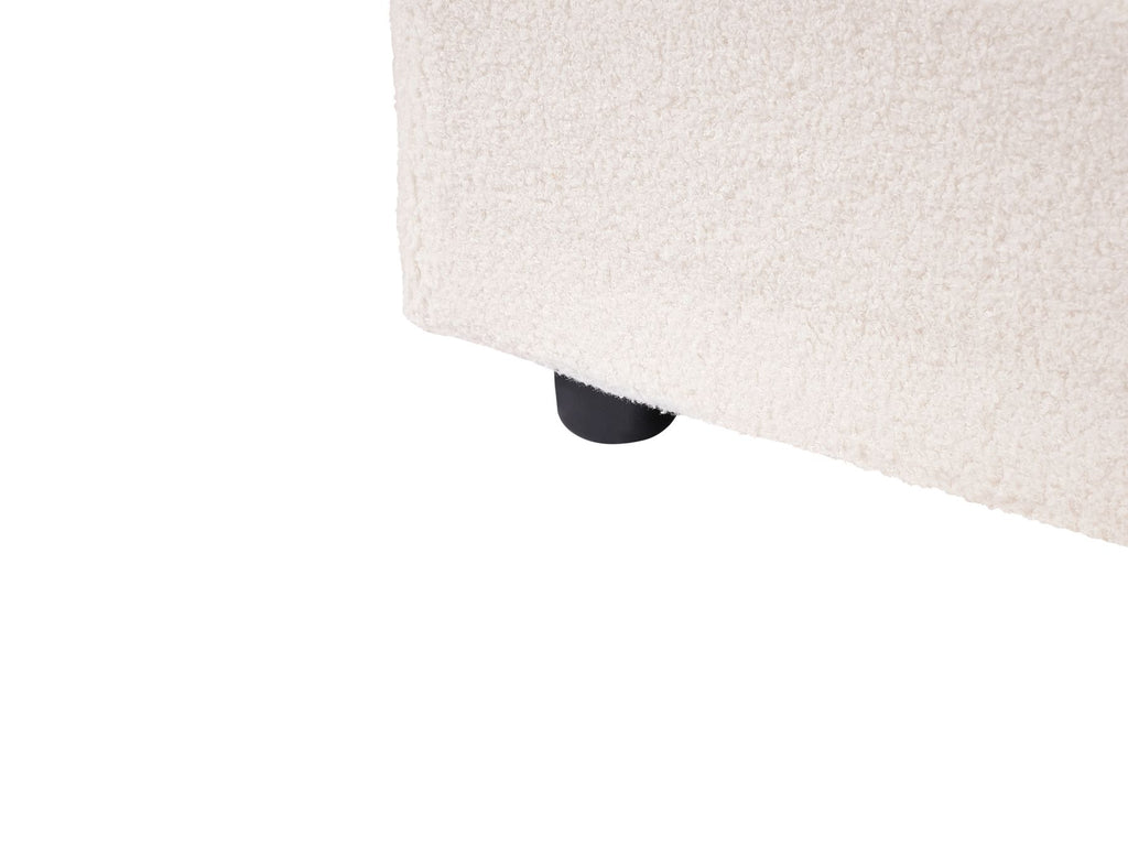Corner Sofa Bed HRISEY Boucle White with Storage 3 Seater Right Hand