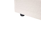 Corner Sofa Bed HRISEY Boucle White with Storage 3 Seater Right Hand