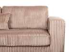 Corner Sofa LOFOTEN Corduroy Light Brown 4 Seater Right Hand