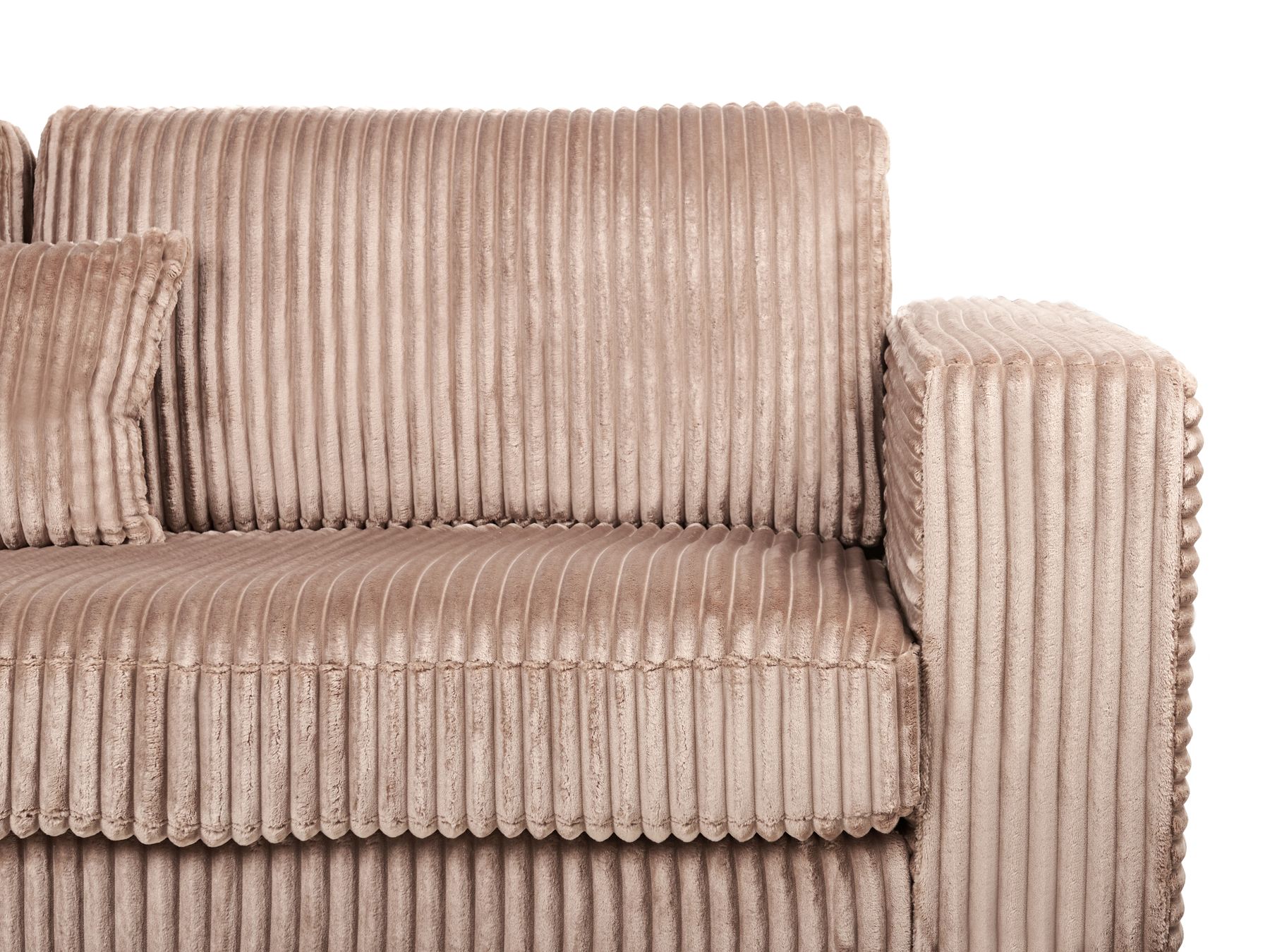 Corner Sofa LOFOTEN Corduroy Light Brown 4 Seater Right Hand