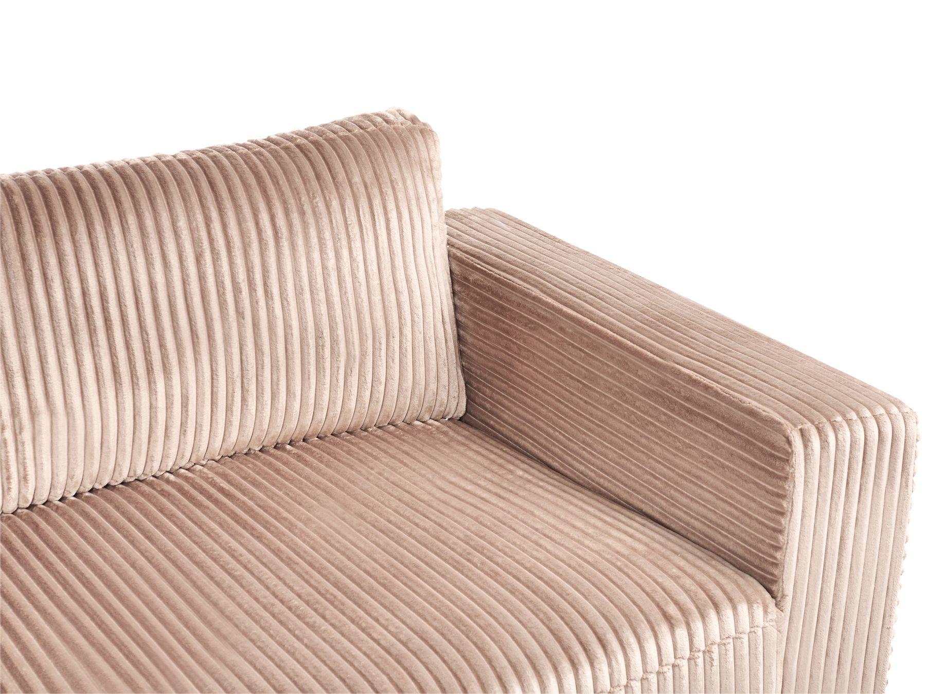 Corner Sofa LOFOTEN Corduroy Light Brown 4 Seater Right Hand