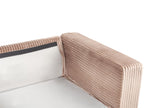 Corner Sofa LOFOTEN Corduroy Light Brown 4 Seater Right Hand