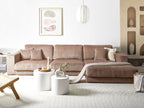 Corner Sofa LOFOTEN Corduroy Light Brown 4 Seater Left Hand