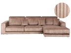 Corner Sofa LOFOTEN Corduroy Light Brown 4 Seater Left Hand