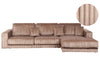 Corner Sofa Corduroy Light Brown 4 Seater Left Hand