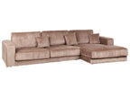Corner Sofa LOFOTEN Corduroy Light Brown 4 Seater Left Hand