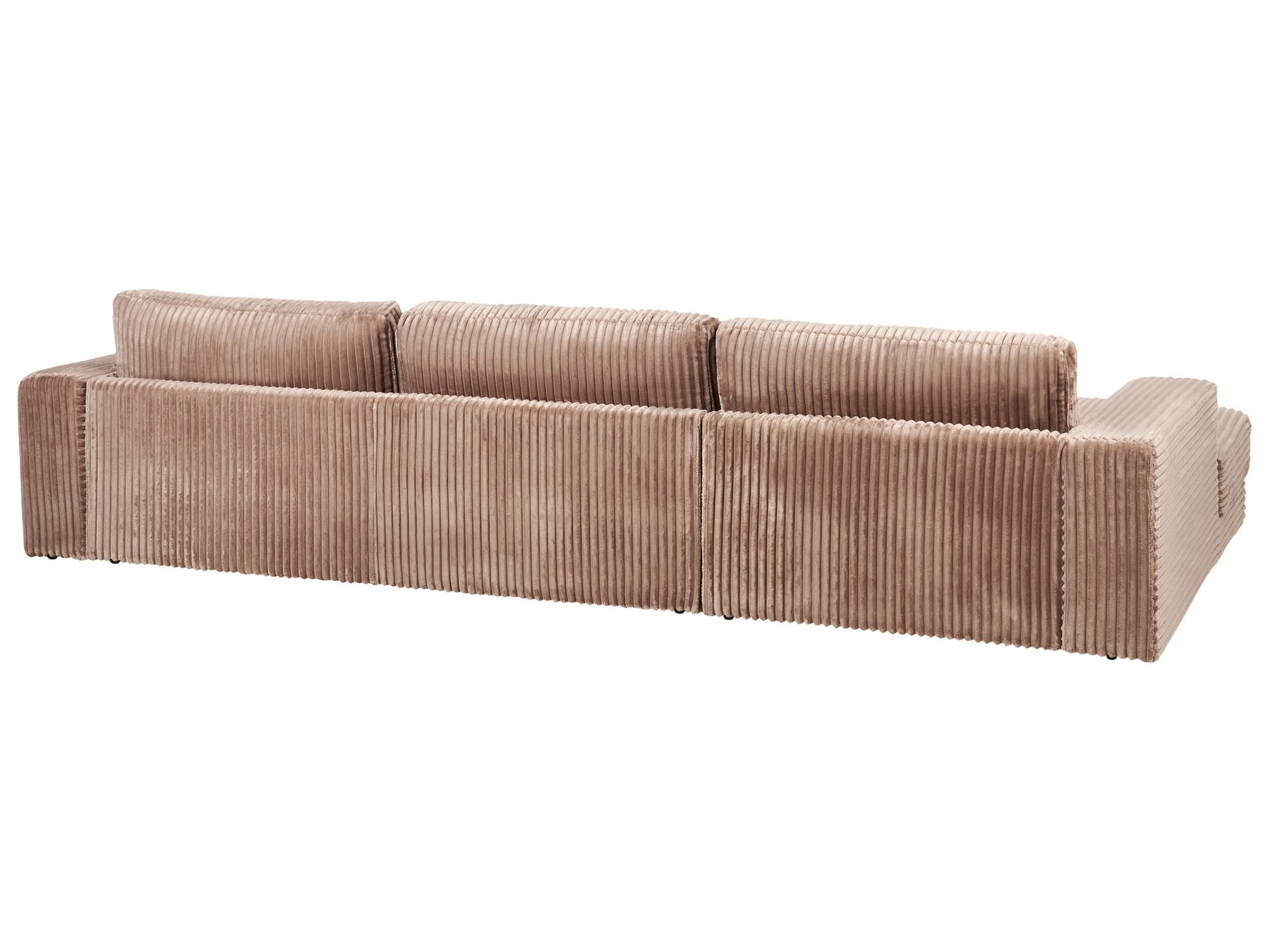 Corner Sofa LOFOTEN Corduroy Light Brown 4 Seater Left Hand
