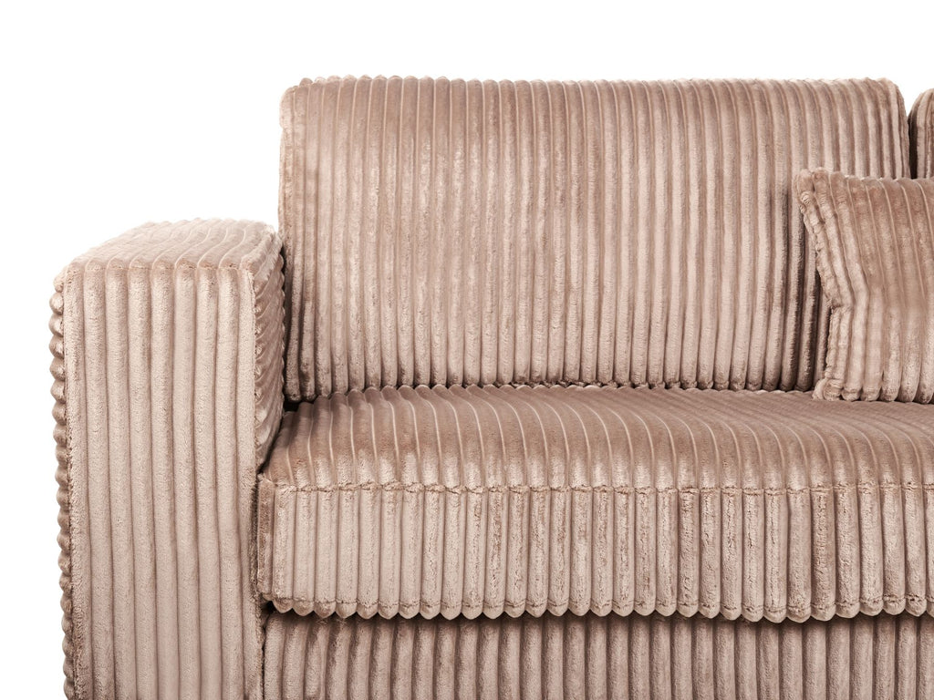 Corner Sofa LOFOTEN Corduroy Light Brown 4 Seater Left Hand