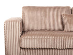 Corner Sofa LOFOTEN Corduroy Light Brown 4 Seater Left Hand