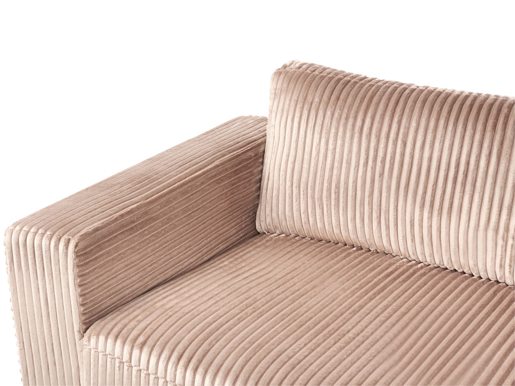 Corner Sofa LOFOTEN Corduroy Light Brown 4 Seater Left Hand
