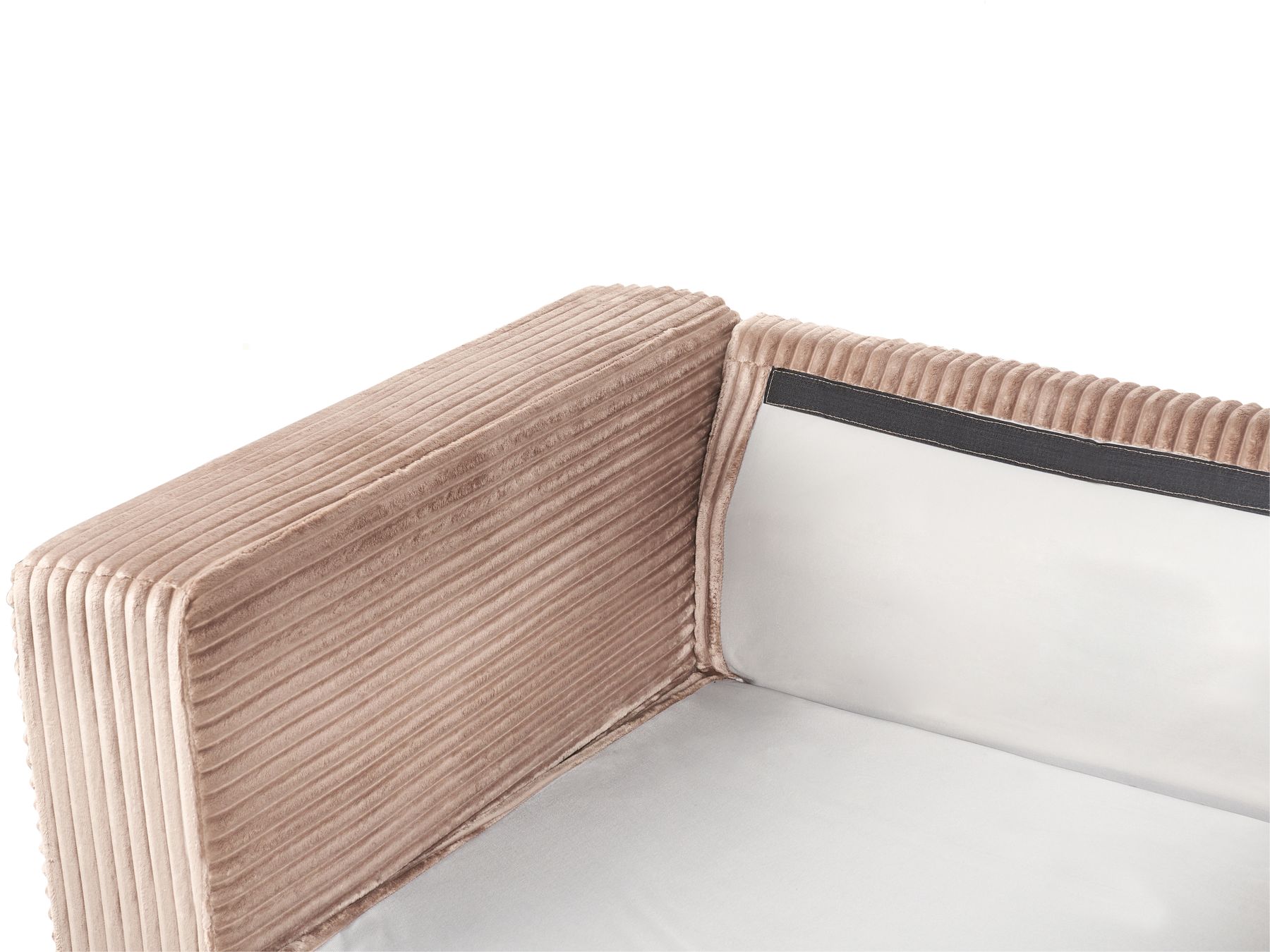 Corner Sofa LOFOTEN Corduroy Light Brown 4 Seater Left Hand