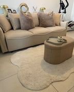Sofa Bed KRAMA Fabric Beige with Storage 3 Seater