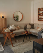 Corner Sofa BREDA Fabric Light Beige 4 Seater Left Hand