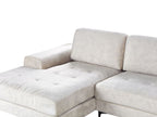 Right Hand Velvet Corner Sofa Light Beige KIRUNA