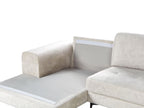 Right Hand Velvet Corner Sofa Light Beige KIRUNA