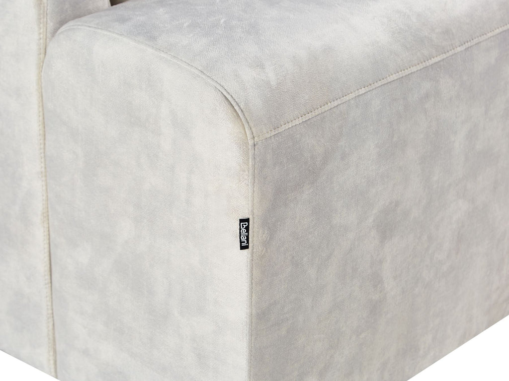 Right Hand Velvet Corner Sofa Light Beige KIRUNA