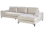 Left Hand Velvet Corner Sofa Light Beige KIRUNA