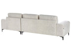 Left Hand Velvet Corner Sofa Light Beige KIRUNA