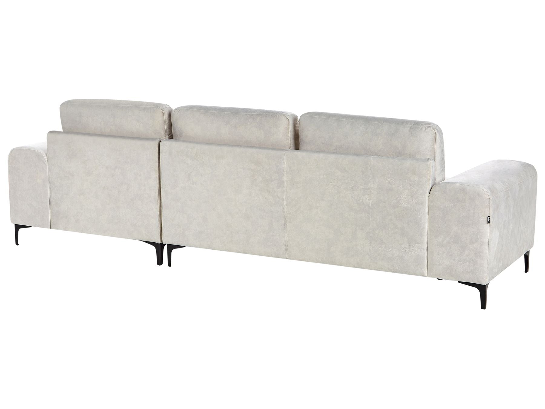 Left Hand Velvet Corner Sofa Light Beige KIRUNA