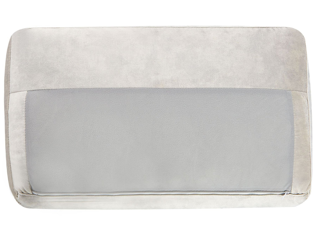 Left Hand Velvet Corner Sofa Light Beige KIRUNA