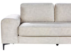 Left Hand Velvet Corner Sofa Light Beige KIRUNA