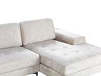 Left Hand Velvet Corner Sofa Light Beige KIRUNA