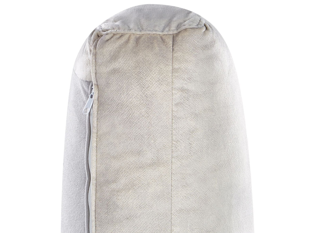Left Hand Velvet Corner Sofa Light Beige KIRUNA