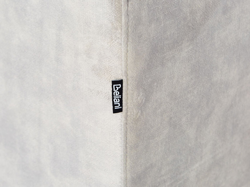 Left Hand Velvet Corner Sofa Light Beige KIRUNA