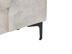 Left Hand Velvet Corner Sofa Light Beige KIRUNA