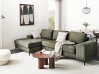 Corner Sofa KIRUNA Fabric Dark Green 4 Seater Right Hand