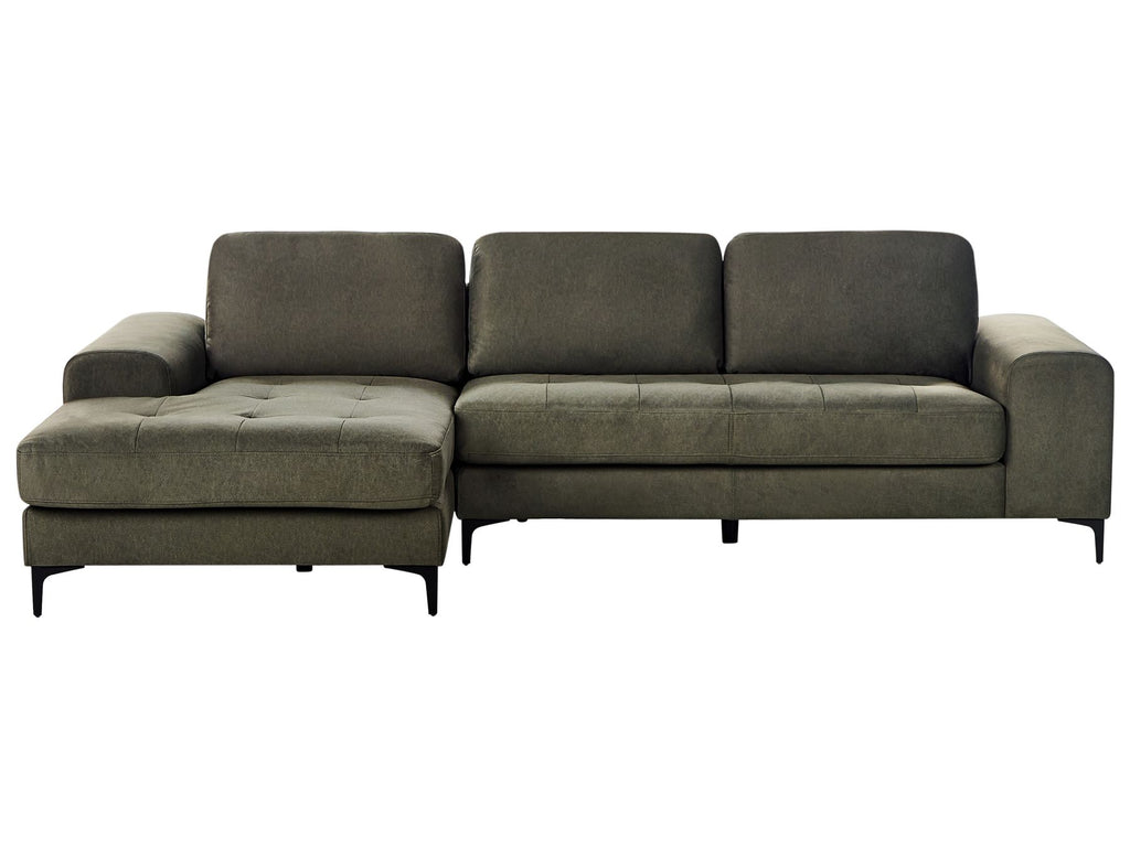 Corner Sofa KIRUNA Fabric Dark Green 4 Seater Right Hand