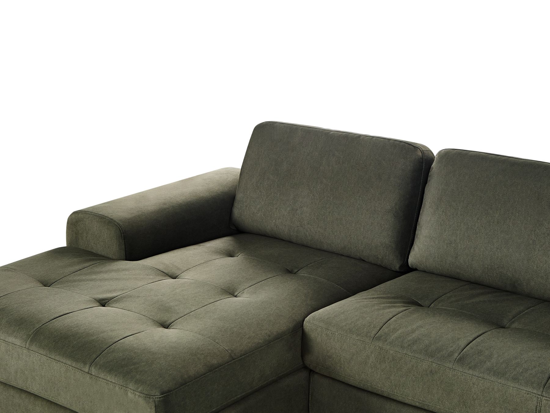 Corner Sofa KIRUNA Fabric Dark Green 4 Seater Right Hand