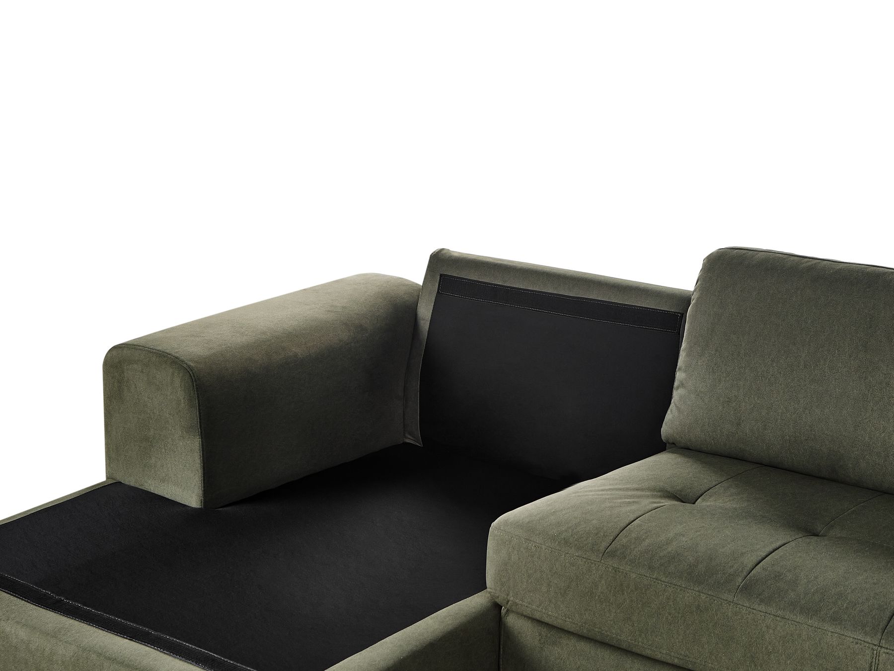 Corner Sofa KIRUNA Fabric Dark Green 4 Seater Right Hand