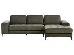 Left Hand Fabric Corner Sofa Dark Green KIRUNA