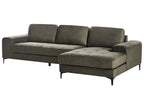 Left Hand Fabric Corner Sofa Dark Green KIRUNA