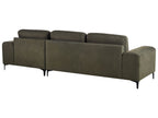 Left Hand Fabric Corner Sofa Dark Green KIRUNA