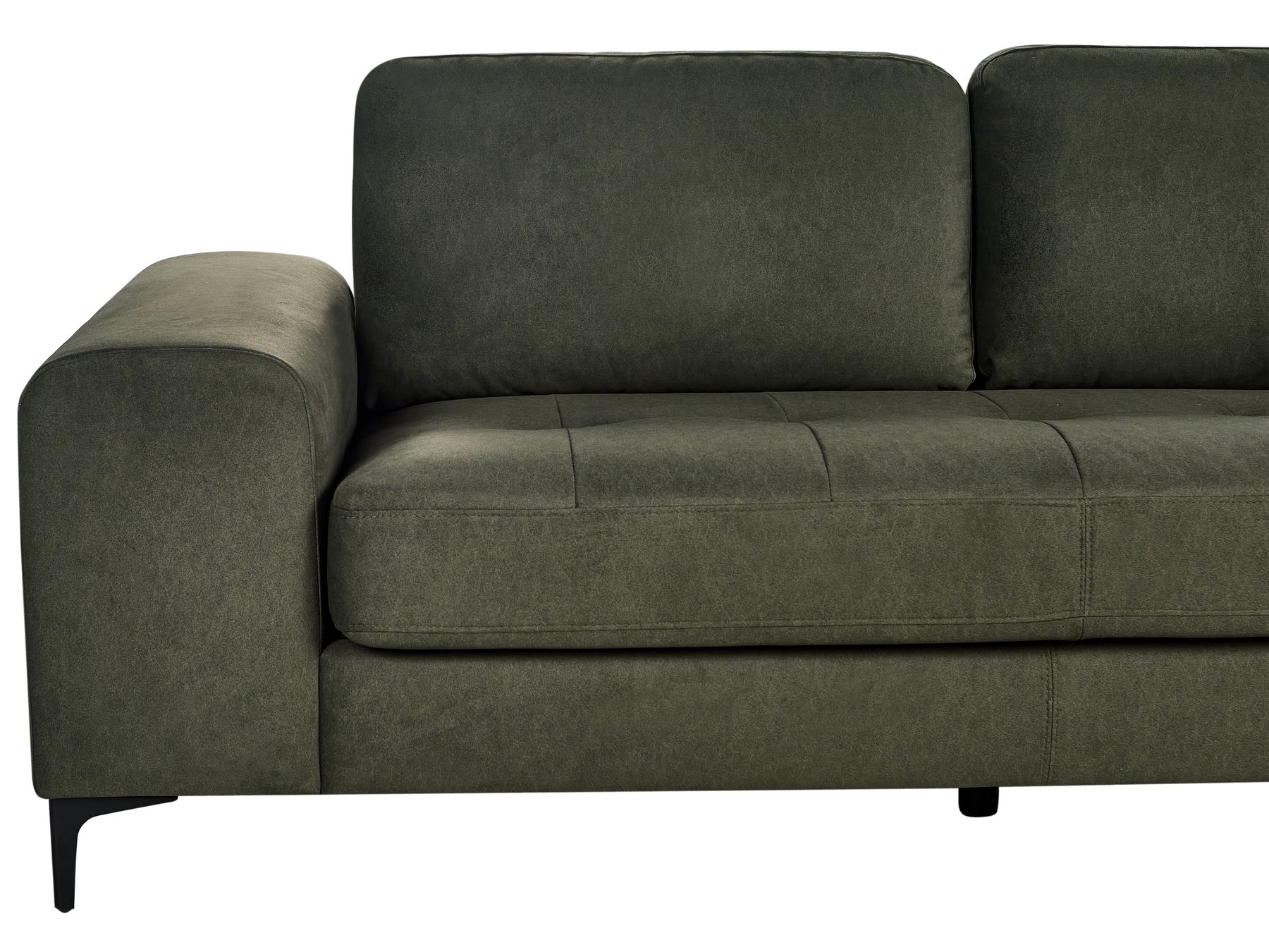 Left Hand Fabric Corner Sofa Dark Green KIRUNA