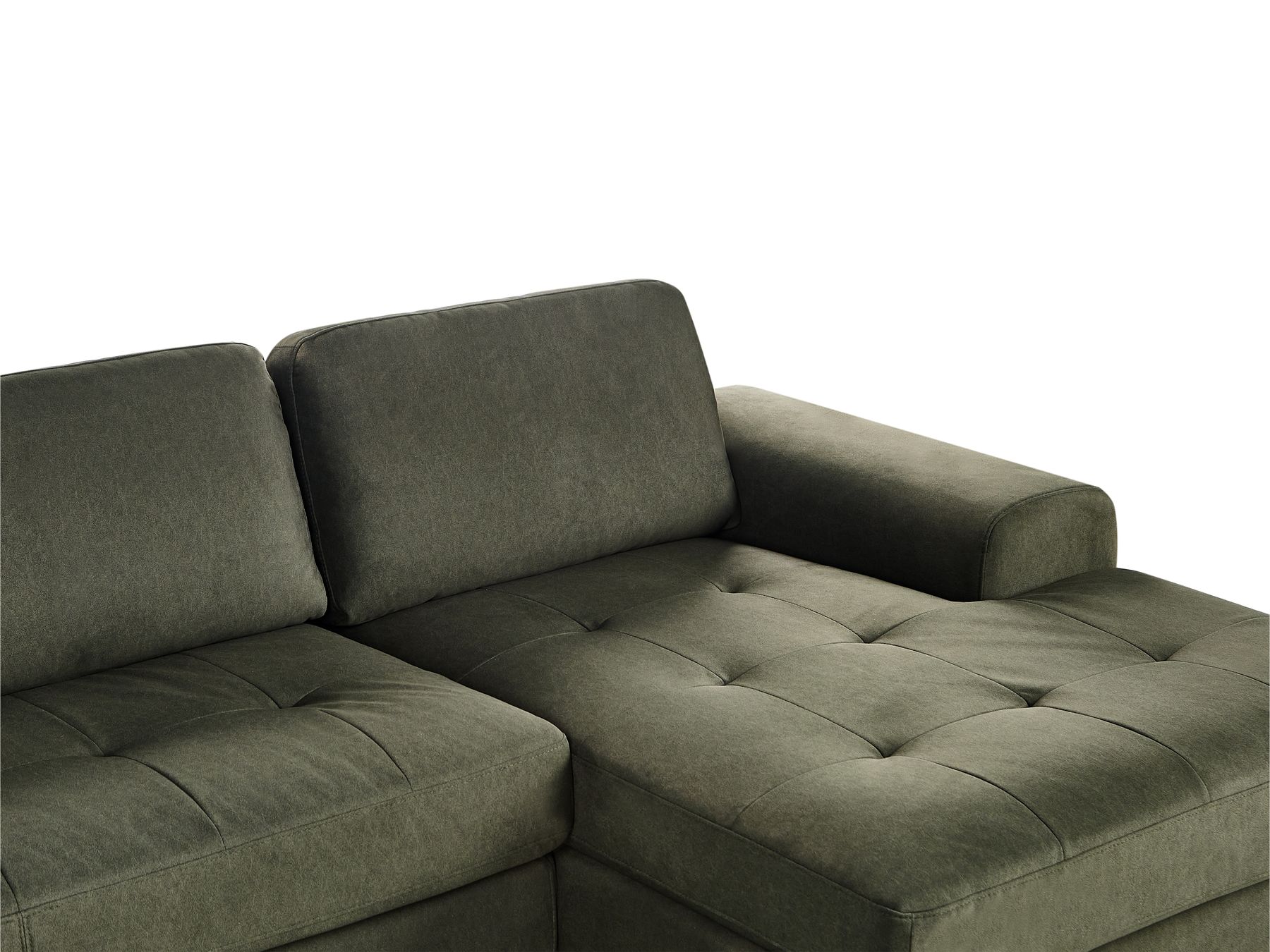 Left Hand Fabric Corner Sofa Dark Green KIRUNA