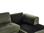 Left Hand Fabric Corner Sofa Dark Green KIRUNA
