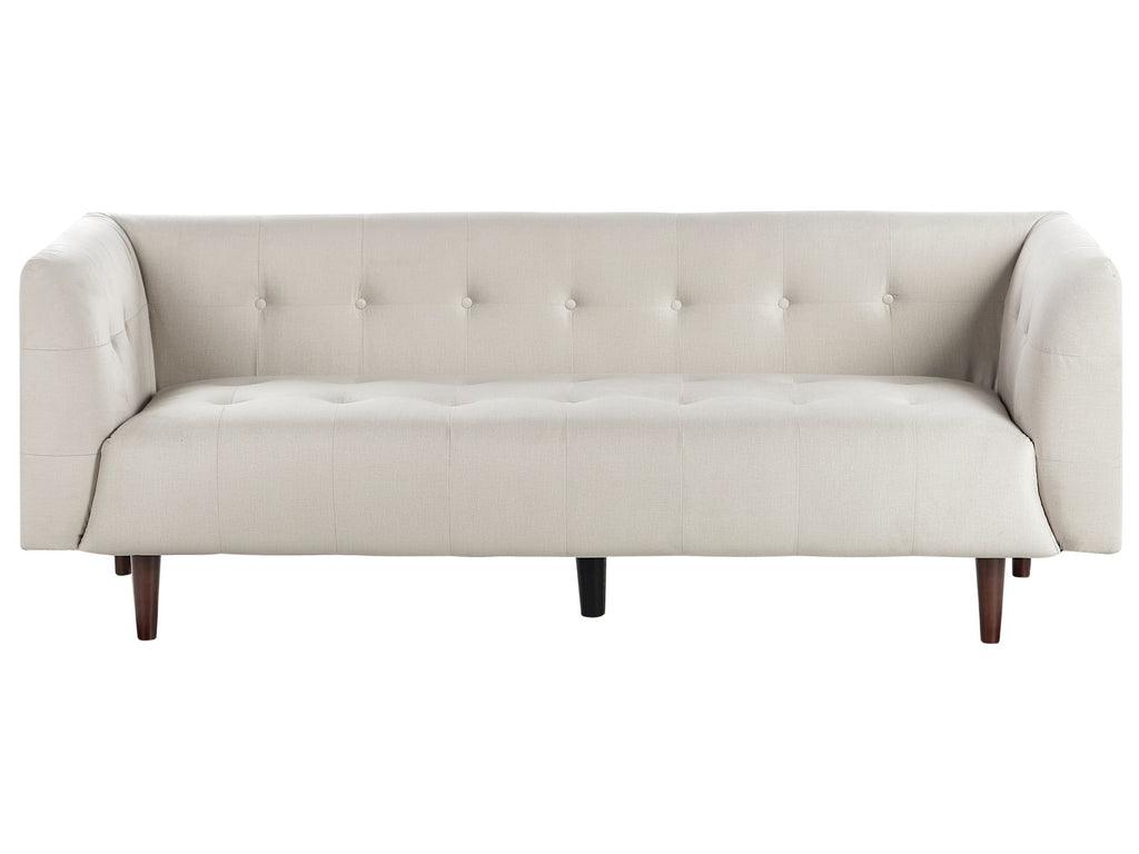 3 Seater Fabric Sofa Light Beige BYSKE