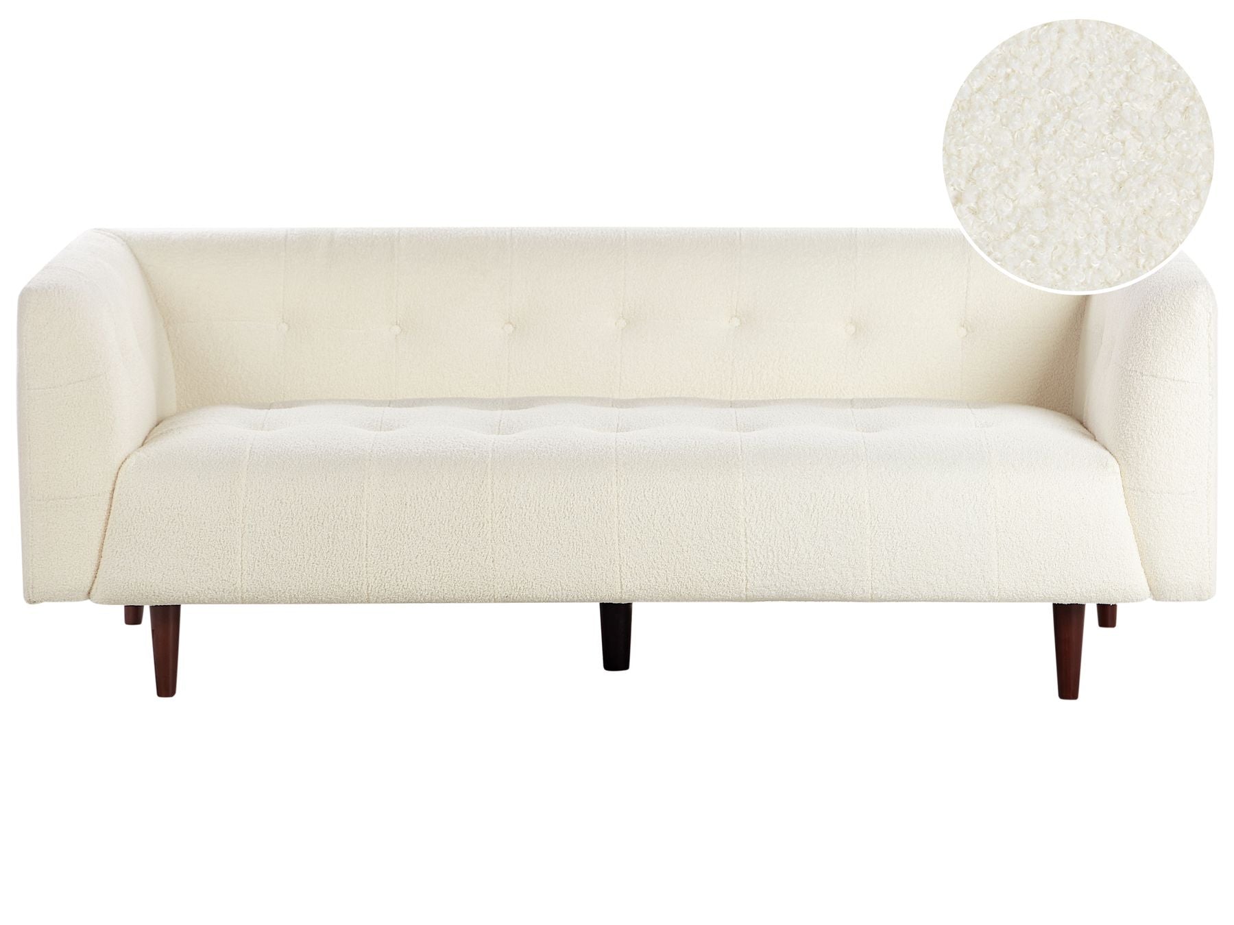 3 Seater Boucle Sofa Off-White BYSKE