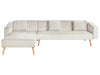 Corner Sofa Bed Velvet Light Beige 4 Seater Right Hand