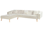 Corner Sofa Bed VADSO Velvet Light Beige 4 Seater Right Hand